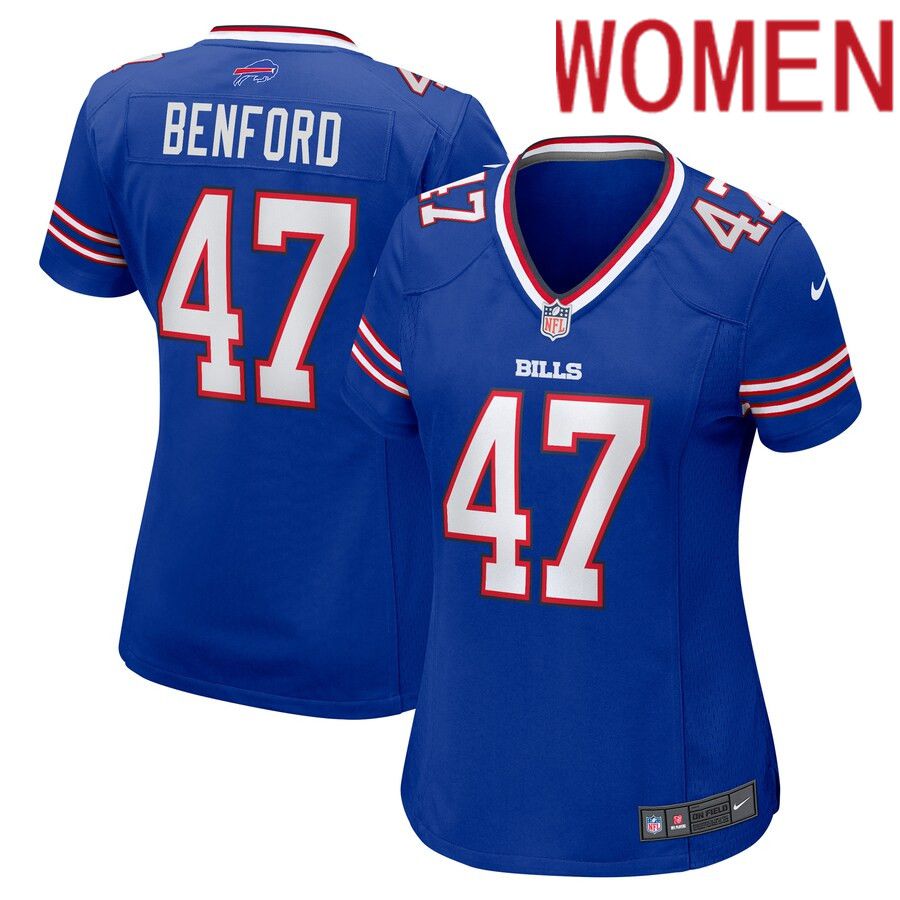 Women Buffalo Bills #47 Christian Benford Nike Royal Game NFL Jersey->women nfl jersey->Women Jersey